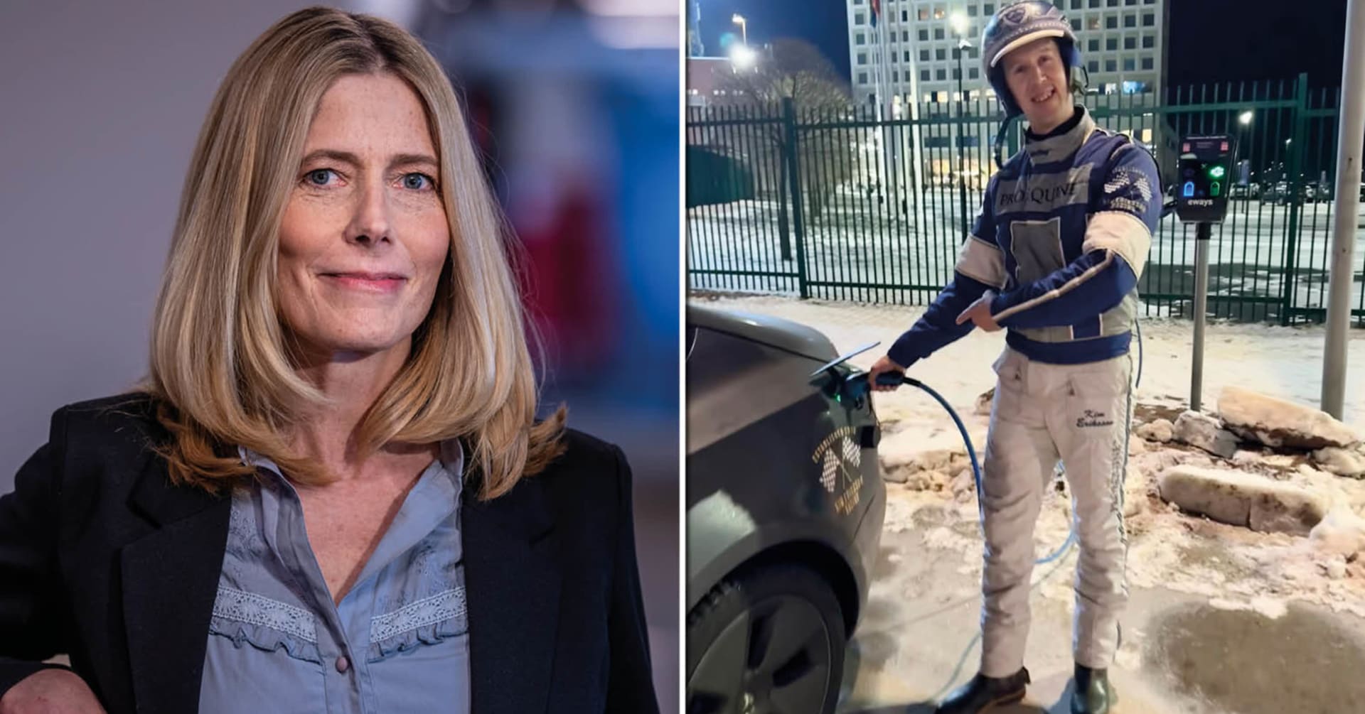 ”Smidigt att ladda bilen under tävlingskvällen”