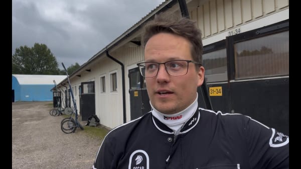 Oscar Berglund inför V75 på Bergsåker med Engine Kronos